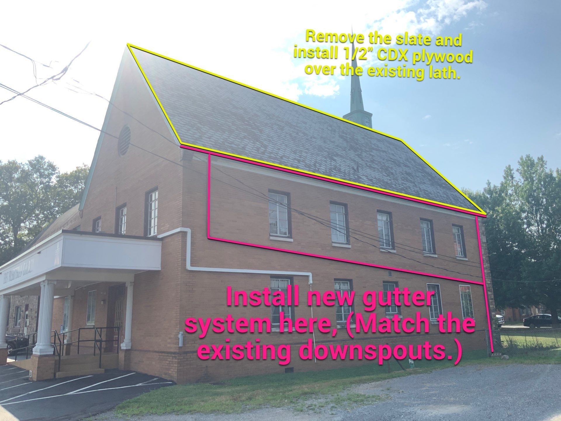 Historic Milton PA church needs new gutters